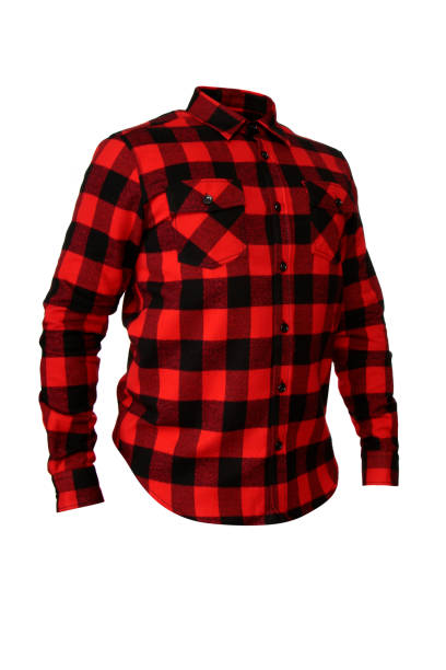 istock Red checkered shirt isolated on white background 1160548224