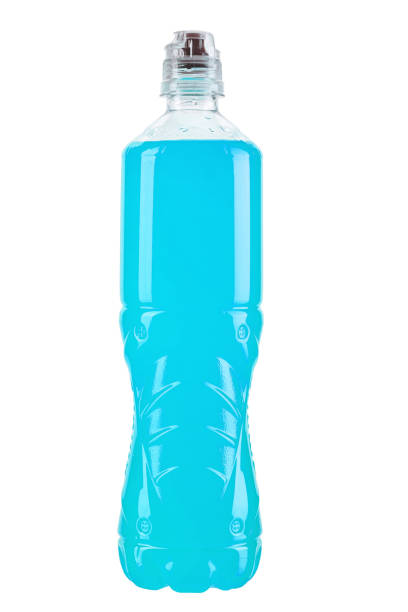 istock plastic bottle with blue drink isolated on white background. 1160550471