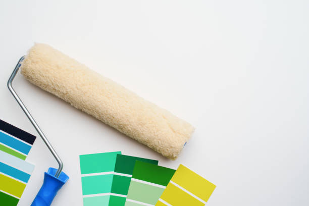 istock Photo palette with blue and green colors, roller 1160550805