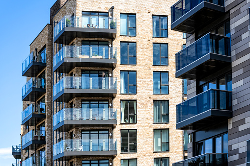 Modern apartments in London.