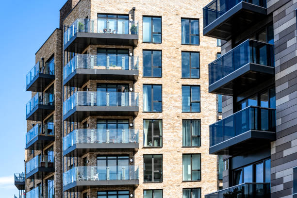 Modern Apartments Modern apartments in London. balcony photos stock pictures, royalty-free photos & images