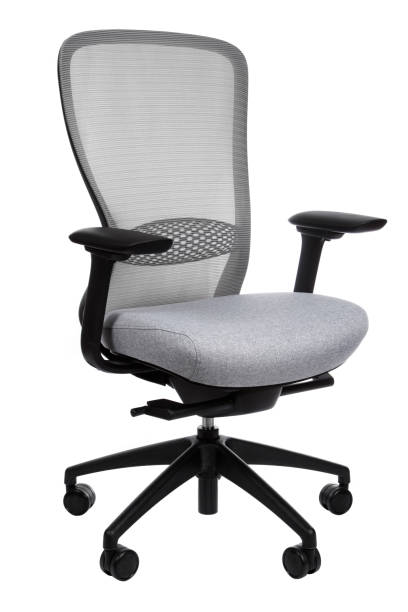 nueva silla de oficina aislada sobre fondo blanco - silla de oficina fotografías e imágenes de stock