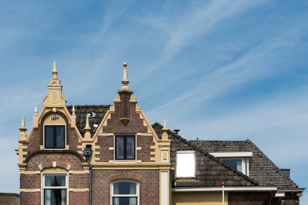 istock historical house with decorative gable in Kampen, The Netherlands. 1160552032