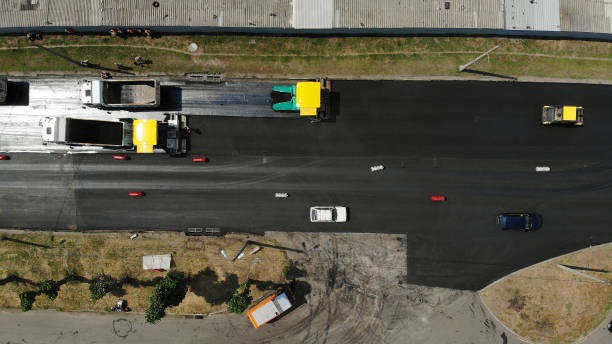 istock Aeria. Road repair. Road roller machines roll asphalt. Top view. 1160552241