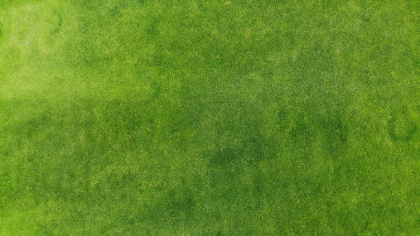 antenne. fond vert de texture d'herbe. vue du haut du drone. - soccer field photos et images de collection