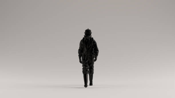 istock Black Man in a Hazmat Suit Walking 1160555675