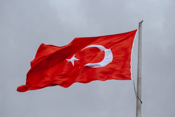 istock Turkey flag waving on the wind 1160558116