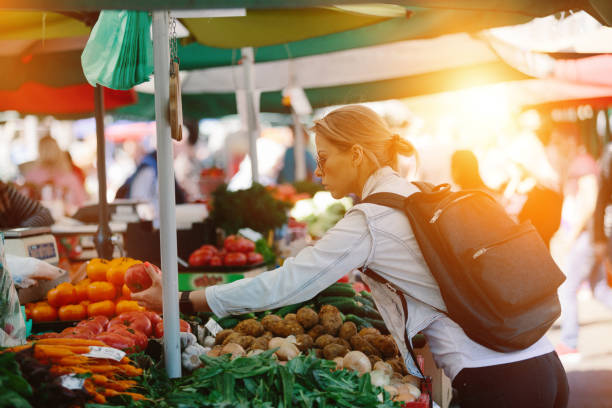 istock Shopping at Farmers' market 1160559183
