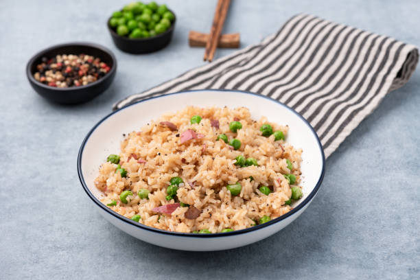istock Japan rice fired with peas and chopstick 1160561508