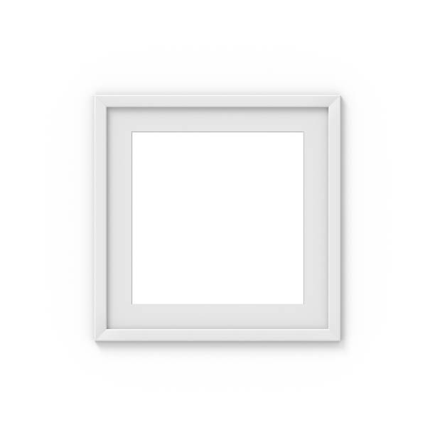 istock Square white simple picture frame with a border. Mockup for photography. 3D rendering 1160561610