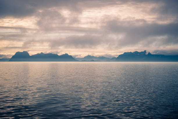 view on the Norwegian coastline from the sea