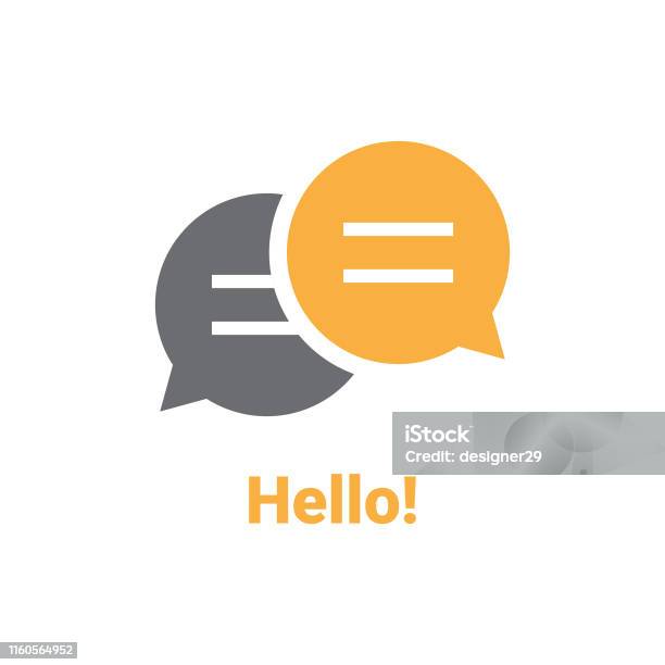 Hello Speech Bubble - Arte vetorial de stock e mais imagens de Símbolo de ícone - Símbolo de ícone, Discussão, Falar