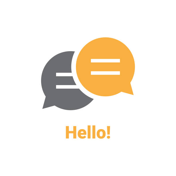 Hello Speech Bubble Vector Illustration EPS 10 File. online messaging stock illustrations