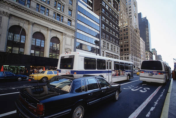 New York city avenue. Photographed in slide film.