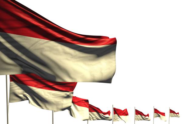 istock pretty many Monaco flags placed diagonal isolated on white with space for your content - any occasion flag 3d illustration 1160566129