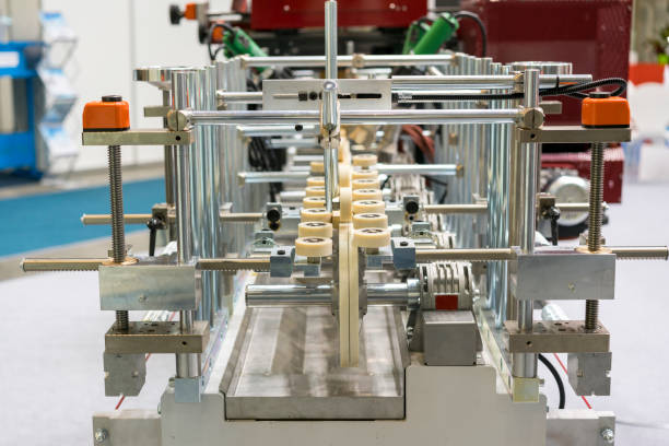 istock Textile processing machine. Machinery and equipment in a spinning production company 1160567248