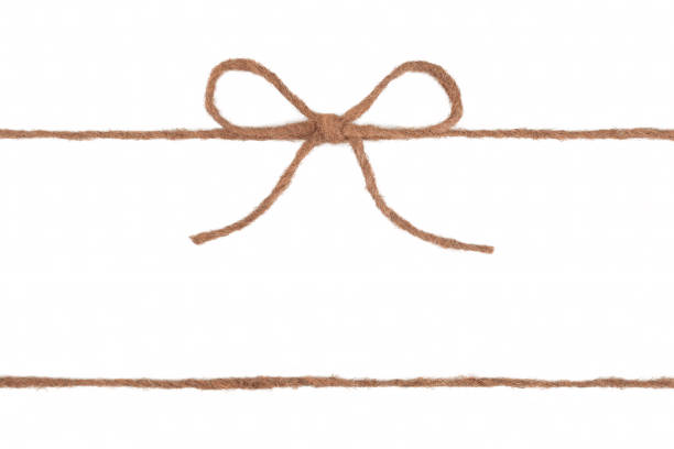 istock Burlap jute rope bow isolated on white background 1160567497