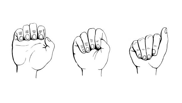 Exercises for the hands Illustration of a Exercises for the hands wrist exercise stock illustrations