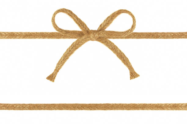 istock Burlap jute ribbon bow isolated on white background 1160568262