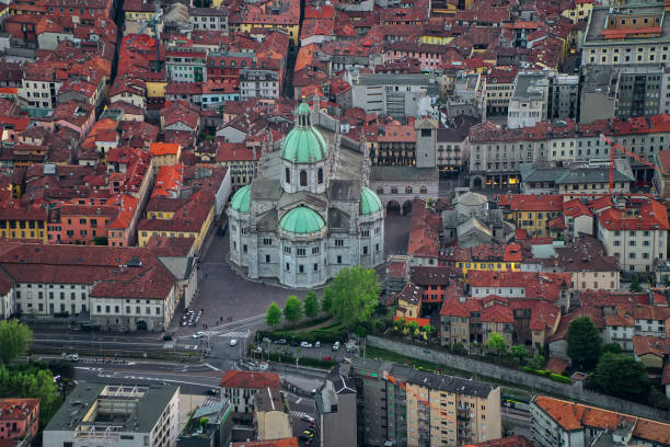 istock Beautiful view of Como town from Brunate mountain. 1160571066