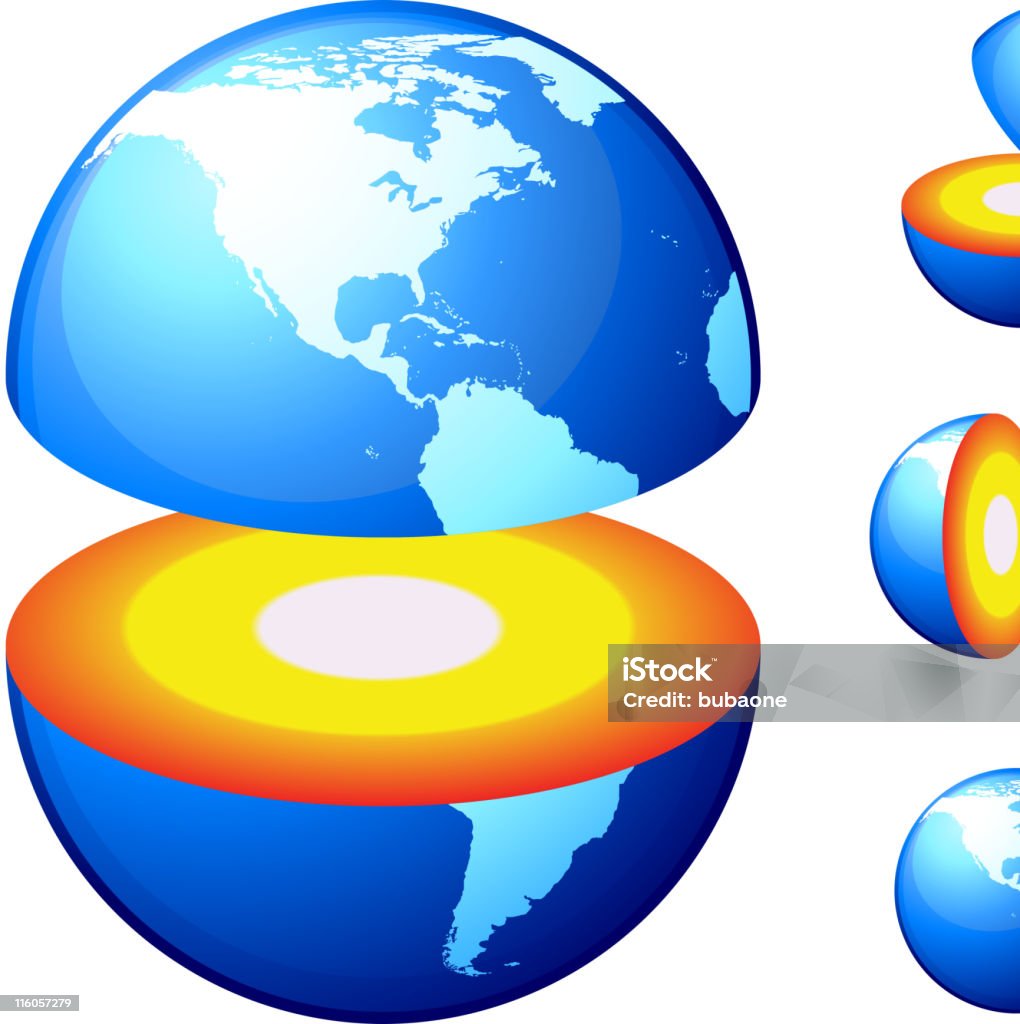 Ziemia core - Grafika wektorowa royalty-free (Globus - Wyposażenie do nawigacji)
