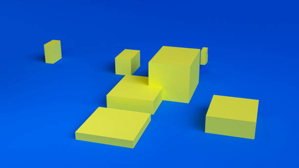 istock Minimalist abstract background, primitive geometrical figures, pastel colors, 3D render. 1160575620