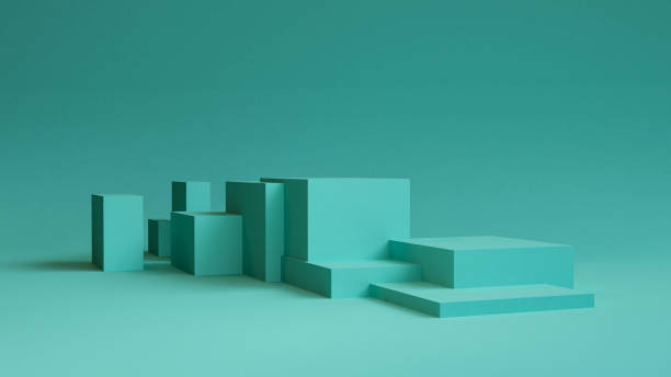 istock Minimalist abstract background, primitive geometrical figures, pastel colors, 3D render. 1160575641