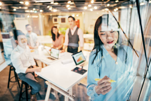istock Asian Businesswoman presenting her ideas for company development 1160576465