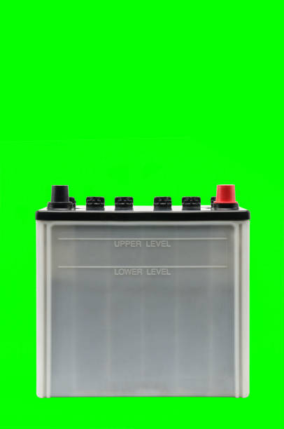 Car battery on an isolated white background