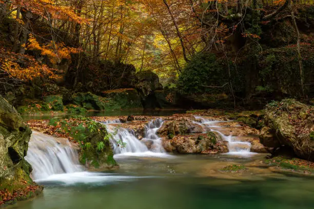 Photo of Source of Urederra river in Urbasa mountain range, Navarre, Spain