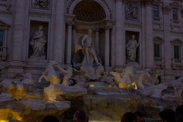 istock The famous Trevi Fountain, after the renovation. Artificial light makes the structure more suggestive. 1160585389