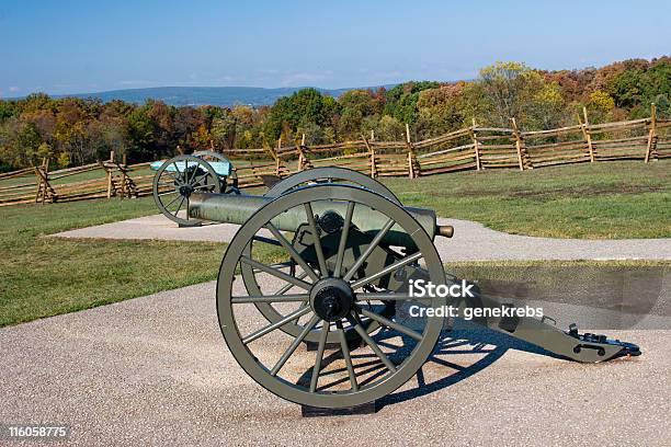 Wojna Domowa Cannon W Gettysburg - zdjęcia stockowe i więcej obrazów Armata - Armata, Bez ludzi, Bitwa