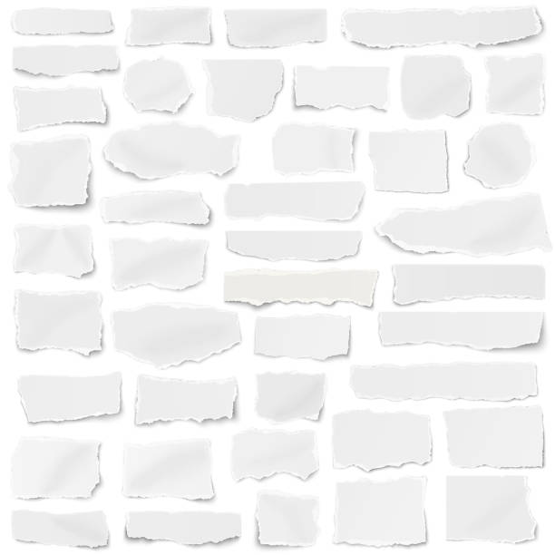 ilustrações de stock, clip art, desenhos animados e ícones de set of paper different shapes fragments isolated on white background - paper white garbage nobody