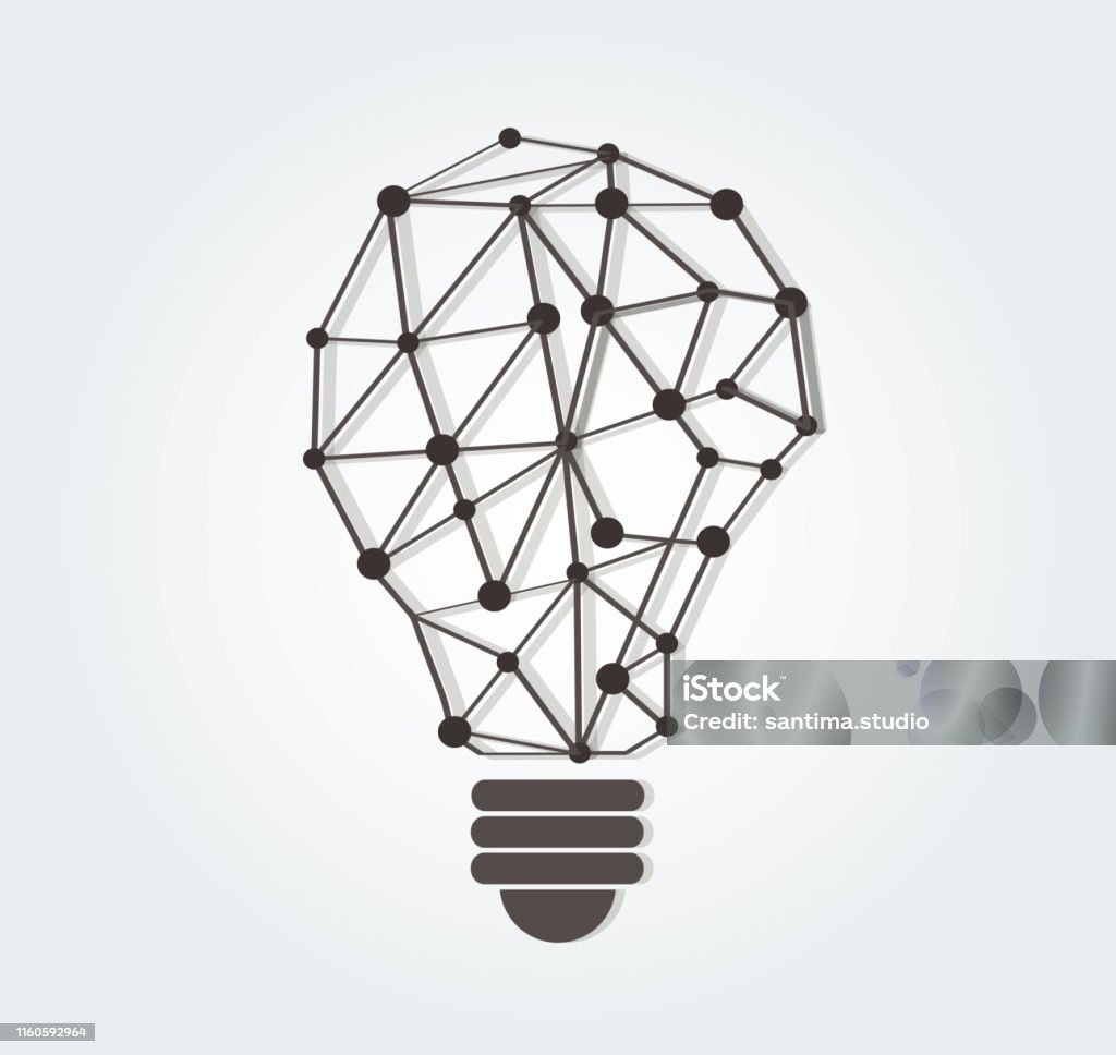 Thiết Kế Đa Giác Biểu Tượng Tư Duy Theo Hình Bóng Đèn Khái Niệm ...