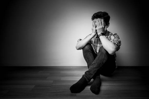 istock Young man in suffering depression and stress 1160593068