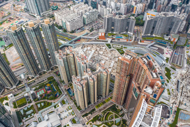 istock Crowded apartment block in Hong Kong 1160594527