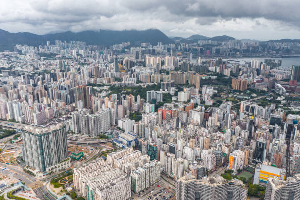 istock Crowded apartment block in Hong Kong 1160594532