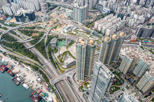 istock Crowded apartment block in Hong Kong 1160594610
