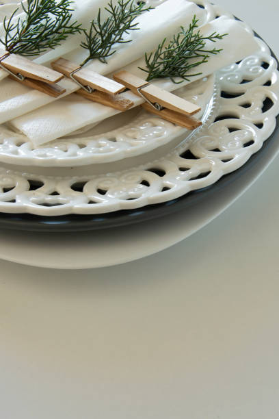 istock Preparations about arranging the table for winter holidays. Winter decoration, DIY 1160596891