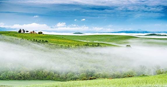 Rural landscape on the Fucino, L Aquila province Abruzzo, Italy, at summer