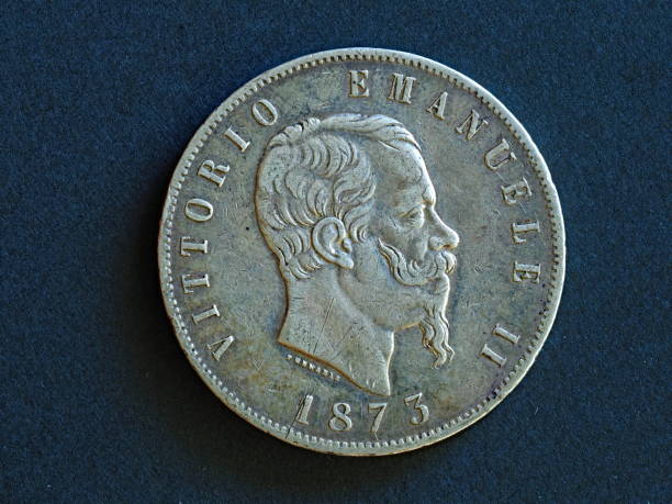 istock old italian silver coin 1875, 5 lire 1160600816