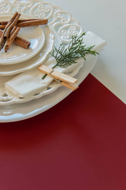 istock Preparations about arranging the table for winter holidays. Winter decoration, DIY 1160603168