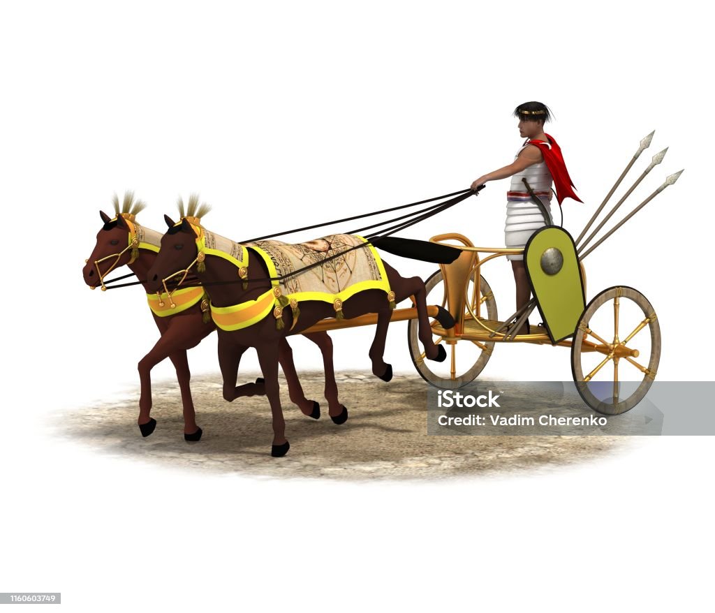 3d Render Persian Chariot Illustration Stock Photo - Download Image Now