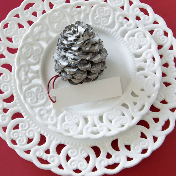 istock Preparations about arranging the table for winter holidays. Winter decoration, DIY 1160603808