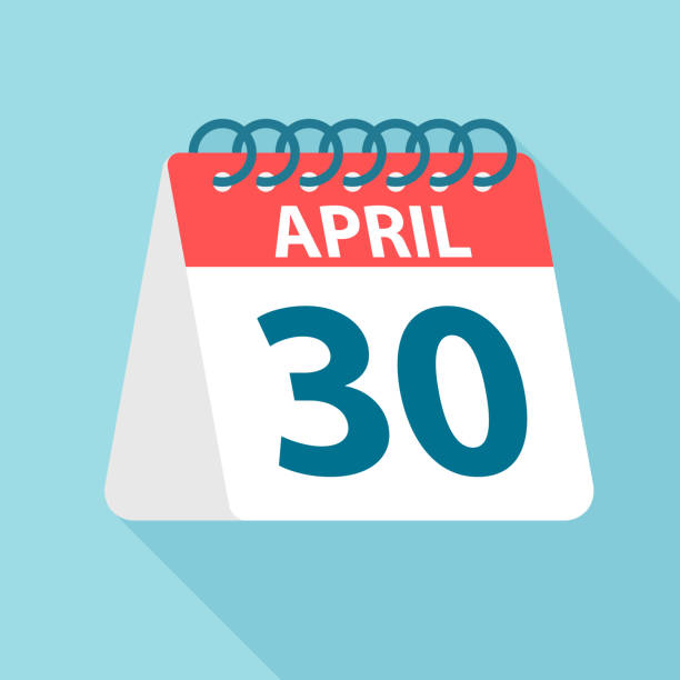 April 30 - Calendar Icon. Vector illustration of one day of month. Calendar Template April 30 - Calendar Icon - Vector Illustration 2024 30 stock illustrations