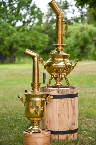 istock Russian samovar with dryers in the garden 1160606520