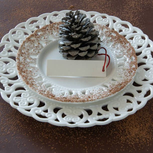 istock Preparations about arranging the table for winter holidays. Winter decoration, DIY 1160606914