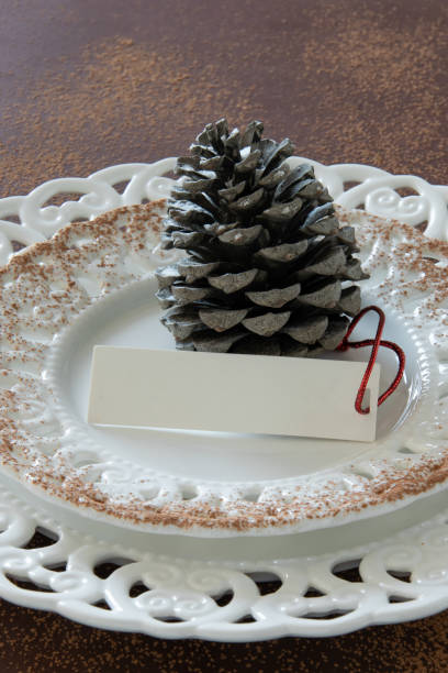 istock Preparations about arranging the table for winter holidays. Winter decoration, DIY 1160606918