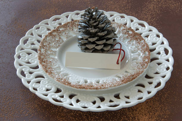 istock Preparations about arranging the table for winter holidays. Winter decoration, DIY 1160606920