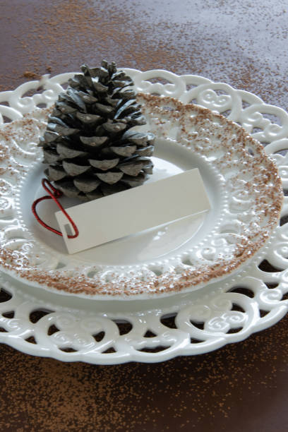 istock Preparations about arranging the table for winter holidays. Winter decoration, DIY 1160606927